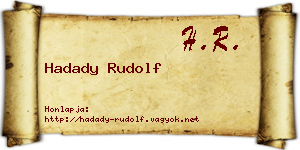 Hadady Rudolf névjegykártya